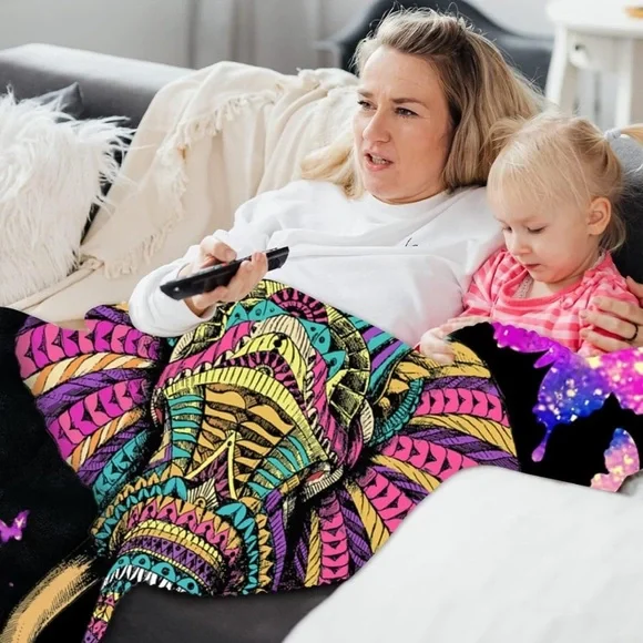 Elephant Throw Blankets Soft Cozy - Picture 3 of 4